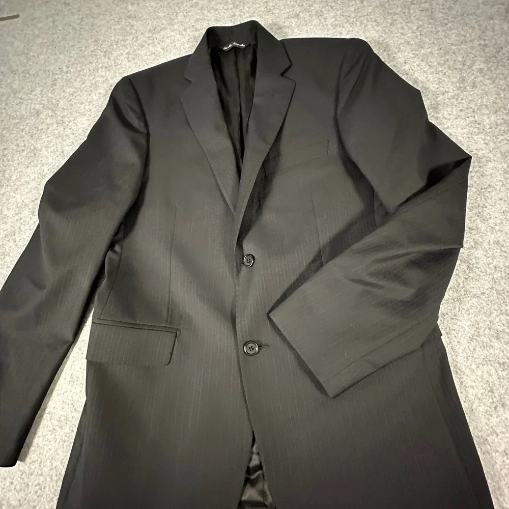 Ermenegildo Zegna Saks Fifth Avenue Blazer Mens 38 Black Wool Slim Fit